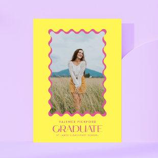 Colorful Photo 2024 Elementary Graduate Wavy Frame Announcement