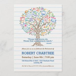 Colorful Tree of Knowledge Teacher Retirement Card