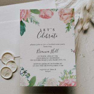 Colorful Tropical Floral Let's Celebrate Party Invitation