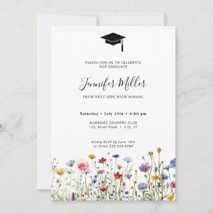 Colorful wildflowers Graduation Party Photo  Holiday Card