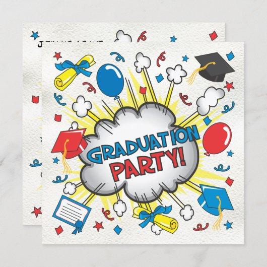 Comic Book Pop Art Graduation Party Invitation! Invitation