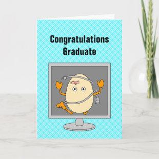Computer Egghead Graduation Card