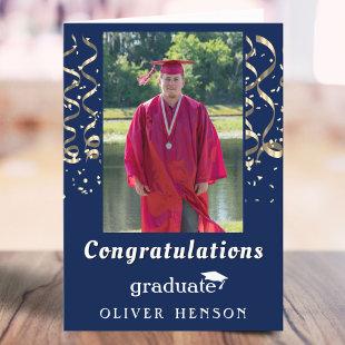 Confetti Congratulations Graduation Photo Card