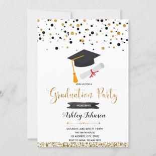Confetti graduation invitation