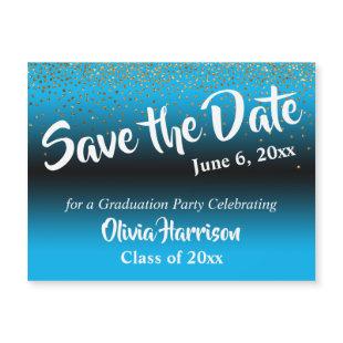 Confetti on Blue Graduation Save the Date Magnetic
