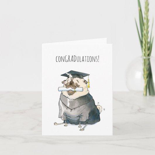 ConGRADulations pug graduation card