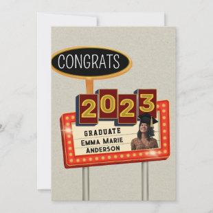 Congrats 2023 Graduate Light Kraft Retro Billboard Announcement