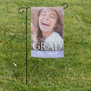 Congrats Grad Modern Elegant EleLavender Photo Garden Flag
