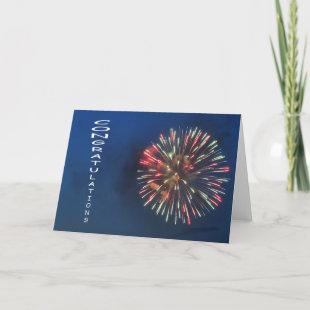 Congratulations and Fireworks - Frameable Art Card