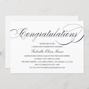 Congratulations Elegant Script | Party Invitation