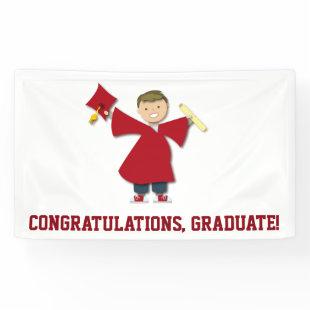 Congratulations Graduate Class of 2024 Boy Maroon Banner