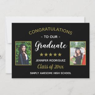 Congratulations Graduate Custom 2 Photo Graduation Announcement