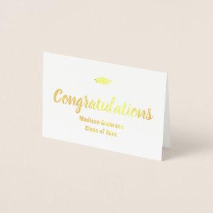 Congratulations Graduate Elegant Gold Foil Script Foil Card