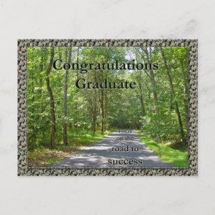 Congratulations Graduate Road to Success Items Announcement Postcard