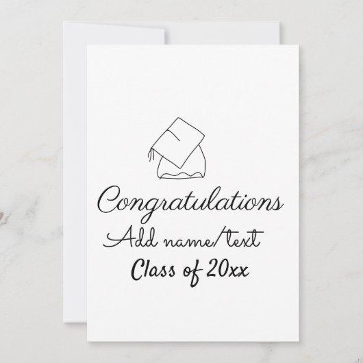 Congratulations graduation add name text year clas invitation