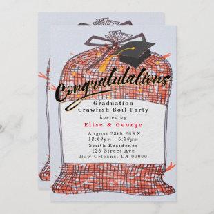 Congratulations Graduation Crawfish Boil Party Invitation