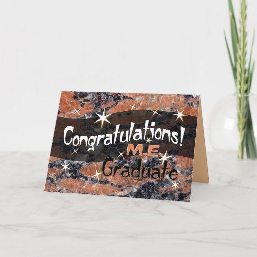 Congratulations M.E. Graduate Orange and Black Card