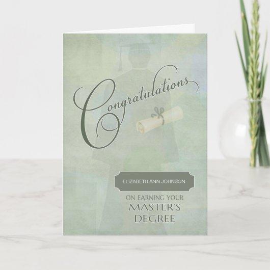 Congratulations Masters Degree Graduate w-name Card