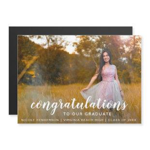Congratulations Modern Simple Photo Graduation Magnetic Invitation