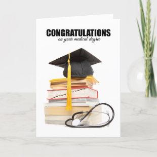 Congratulations on Your Medical Degree Grad Cap on Holiday Card