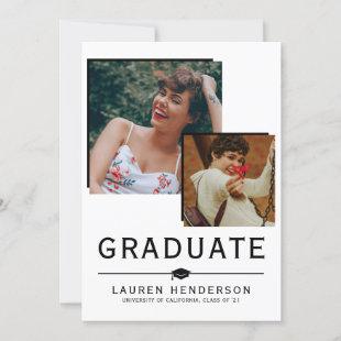 Contemporary Graduate Photo Collage Graduation Announcement