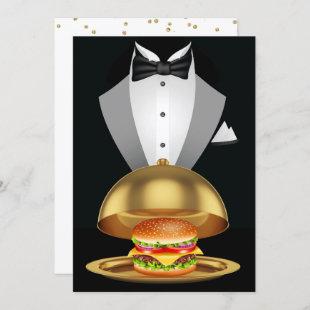 Cookout BBQ Tuxedo Hamburger Invitation