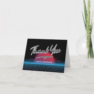 Cool Retro 80's New Wave Graduation Thank You Card
