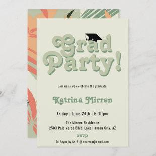 Cool Retro Graduation Party Invitation