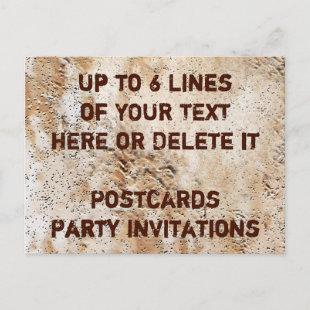 Cool Rustic Personalized Postcard Invitations