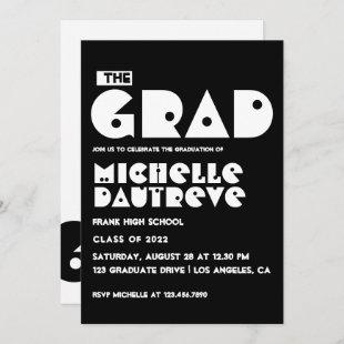 Cool Typography Graduation Party Invitation