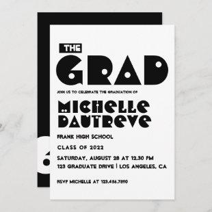Cool Typography Graduation Party Invitation