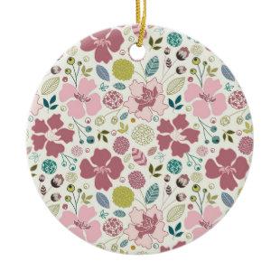 Cornflower Pink Ceramic Ornament