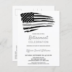 Correctional Officer Retirement Party America Flag Announcement Postcard