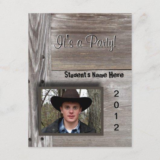 Country Barn wood open house for graduation Announcement