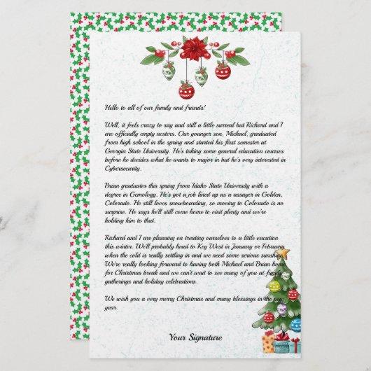 Country Christmas Family Newsletter Your Text Stat Stationery