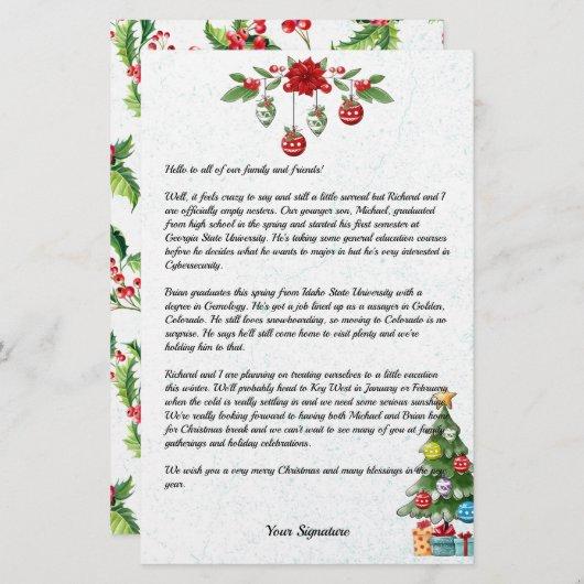 Country Christmas Family Newsletter Your Text Stationery