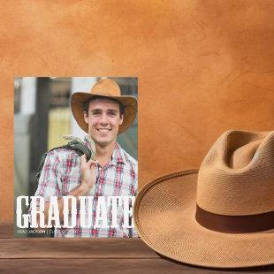 Country Western Graduate Photo Rugged Graduation Announcement