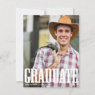 Country Western Graduate Photo Script Overlay Announcement