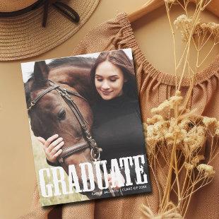 Cowgirl Graduation Photo Country Script Graduate Announcement