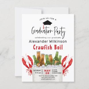 Crawfish Boil 3 Photo BBQ Graduation Party Invitation