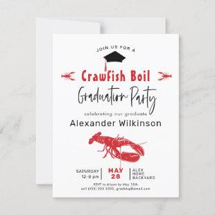 Crawfish Boil 3 Photo BBQ Graduation Party Invitation