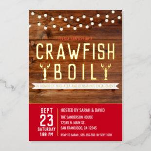 Crawfish Boil Couples Engagement Party Invitation Foil Invitation