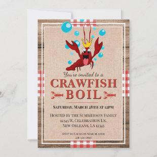 Crawfish Boil Family Reunion Rustic Summer Party Invitation