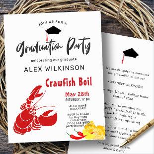 Crawfish Boil Fun Graduation BBQ Party Invitation