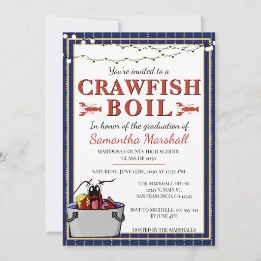 Crawfish Boil Graduate School Graduation Party Invitation