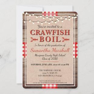Crawfish Boil Graduation Party Rustic Invitation