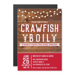 Crawfish Boil Graduation Seafood Party Magnetic Invitation