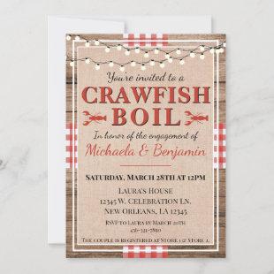 Crawfish Boil Lobster Party Engagement Invitation