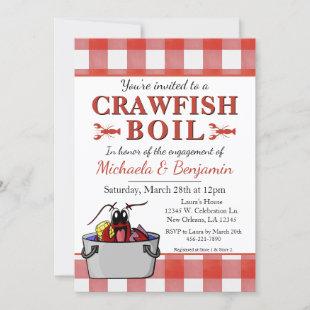 Crawfish Boil Lobster Party Engagement Red Picnic Invitation