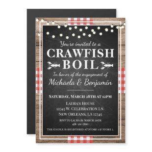 Crawfish Boil Lobster Rustic Engagement Party Magnetic Invitation